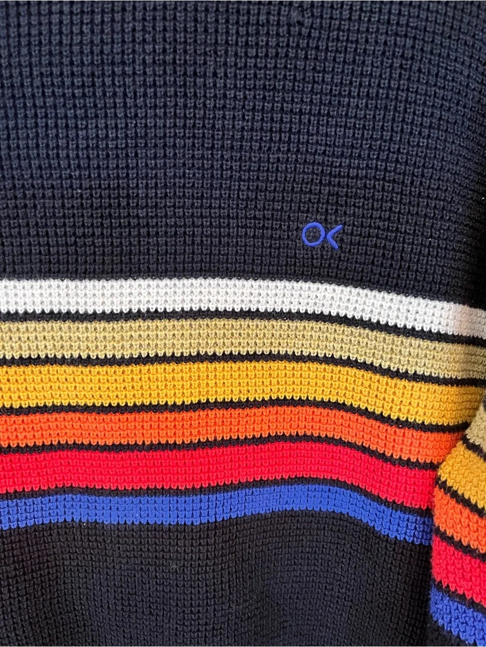 Outerknown Black OK Rainbow Nostalgic Sweater